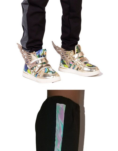 Dziecięce Harem spodnie stylu Hip Hop Patchwork, wydajność odblaskowa ulicznej odzieży nocnej i sportowej - Wianko - 10