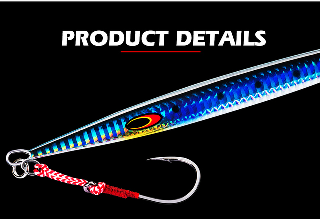 Goture Luminous Jigging Fishing Lure - metalowa łyżka Jig ołów ryby głębinowe - 80g 100g 150g - 3 sztuki w partii - Wianko - 5