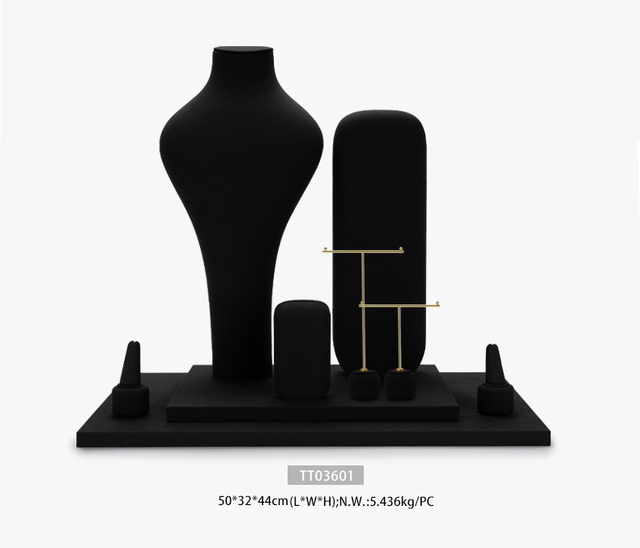 Czarny wyświetlacz biżuterii FANXI - stojak na kolczyki i naszyjniki, manekin do prezentacji biżuterii - Wianko - 8