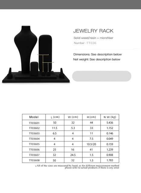 Czarny wyświetlacz biżuterii FANXI - stojak na kolczyki i naszyjniki, manekin do prezentacji biżuterii - Wianko - 5