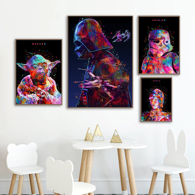 Klasyczny obraz na płótnie - Gwiezdne wojny Yoda - Malarstwo ścienne - Akwarele i plakaty artystyczne - Wianko - 5