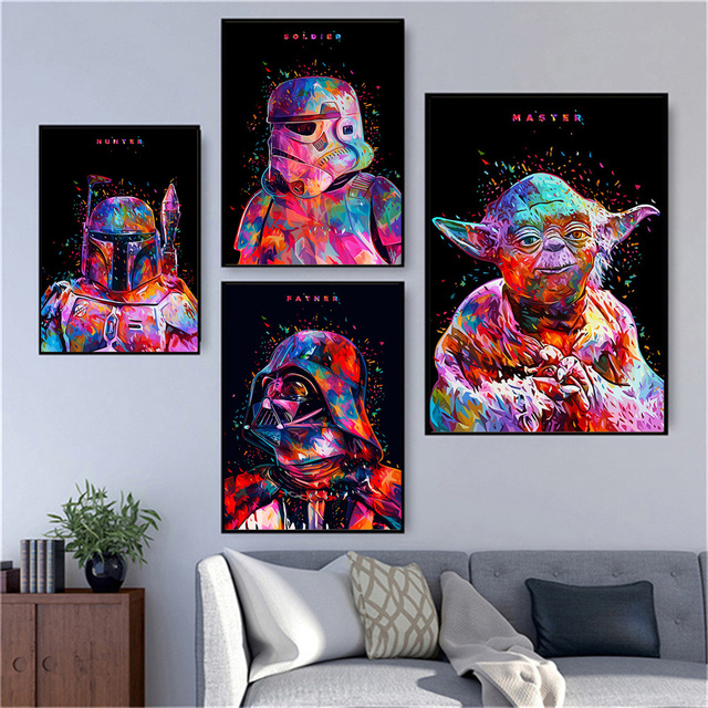 Klasyczny obraz na płótnie - Gwiezdne wojny Yoda - Malarstwo ścienne - Akwarele i plakaty artystyczne - Wianko - 6