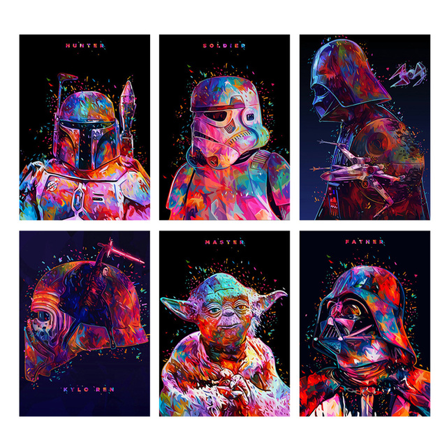Klasyczny obraz na płótnie - Gwiezdne wojny Yoda - Malarstwo ścienne - Akwarele i plakaty artystyczne - Wianko - 2