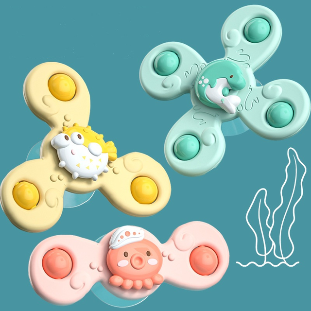 Fidget Spinner Montessori - Przyssawka dla dzieci 2-4 lata - Edukacyjna zabawka wrzeciono do kąpieli - Wianko - 25