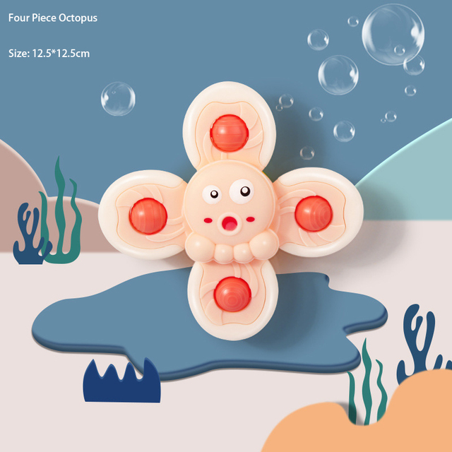 Fidget Spinner Montessori - Przyssawka dla dzieci 2-4 lata - Edukacyjna zabawka wrzeciono do kąpieli - Wianko - 10