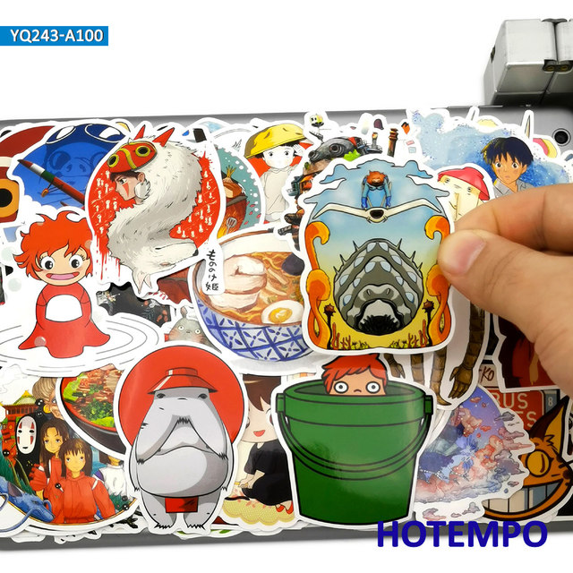 100 sztuk klasyczne anime filmu Hayao Miyazakiego - śmieszne naklejki notatnik telefon laptop skateboard motocykl samochód - wodoodporne - Wianko - 6