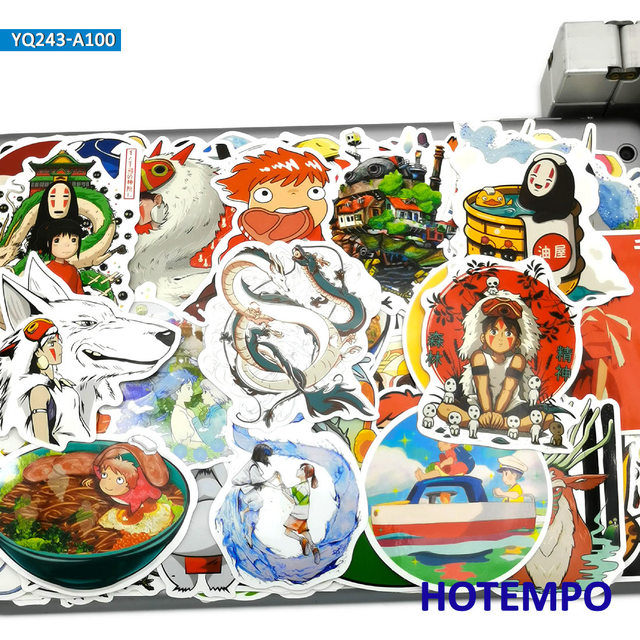 100 sztuk klasyczne anime filmu Hayao Miyazakiego - śmieszne naklejki notatnik telefon laptop skateboard motocykl samochód - wodoodporne - Wianko - 18