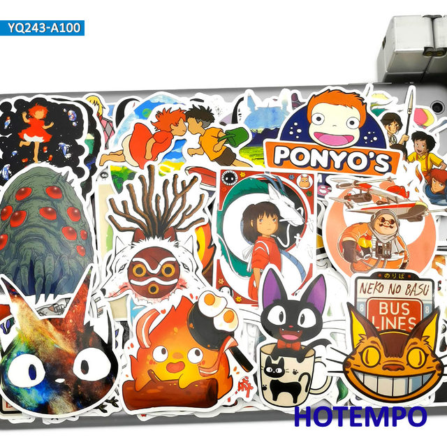100 sztuk klasyczne anime filmu Hayao Miyazakiego - śmieszne naklejki notatnik telefon laptop skateboard motocykl samochód - wodoodporne - Wianko - 15