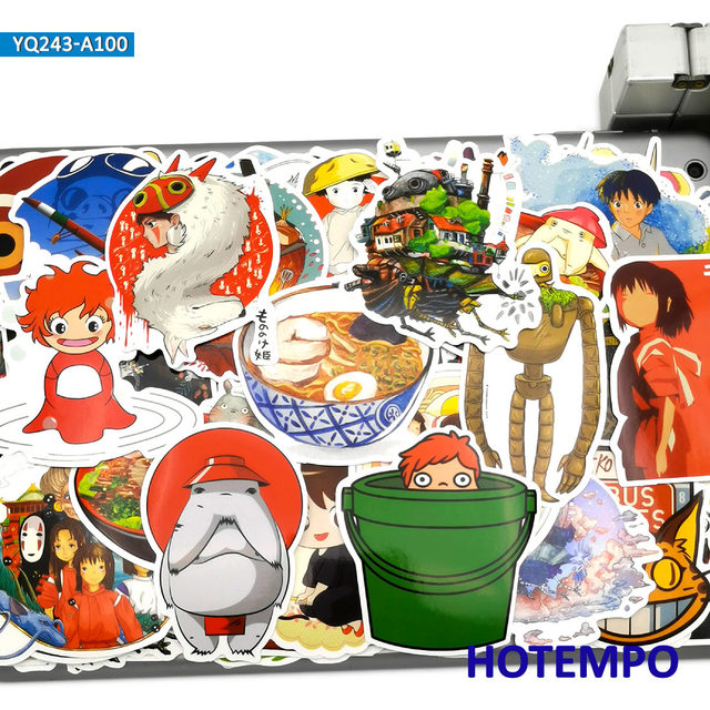 100 sztuk klasyczne anime filmu Hayao Miyazakiego - śmieszne naklejki notatnik telefon laptop skateboard motocykl samochód - wodoodporne - Wianko - 17