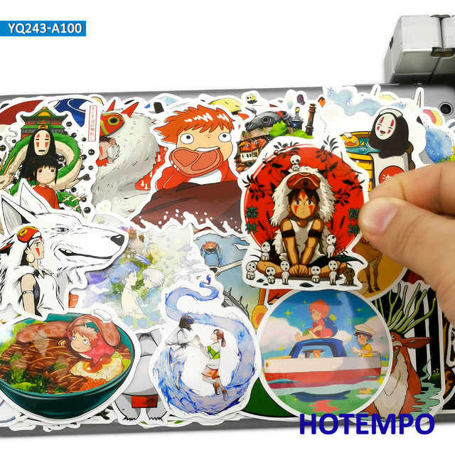 100 sztuk klasyczne anime filmu Hayao Miyazakiego - śmieszne naklejki notatnik telefon laptop skateboard motocykl samochód - wodoodporne - Wianko - 10