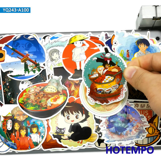 100 sztuk klasyczne anime filmu Hayao Miyazakiego - śmieszne naklejki notatnik telefon laptop skateboard motocykl samochód - wodoodporne - Wianko - 4