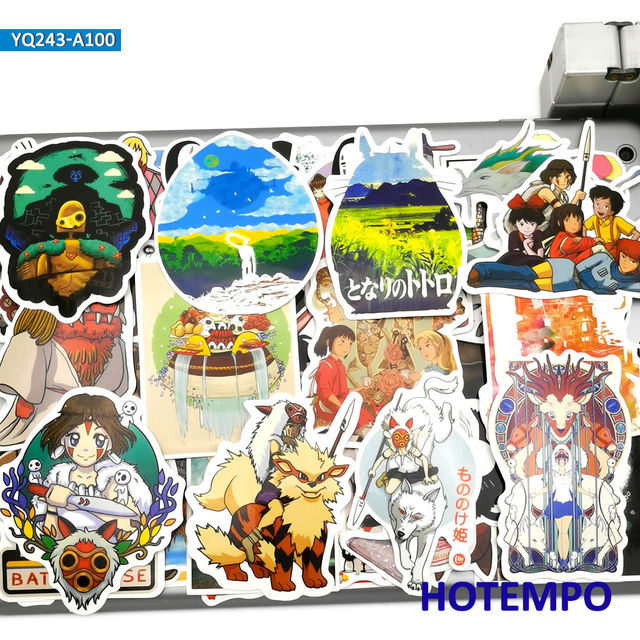100 sztuk klasyczne anime filmu Hayao Miyazakiego - śmieszne naklejki notatnik telefon laptop skateboard motocykl samochód - wodoodporne - Wianko - 13