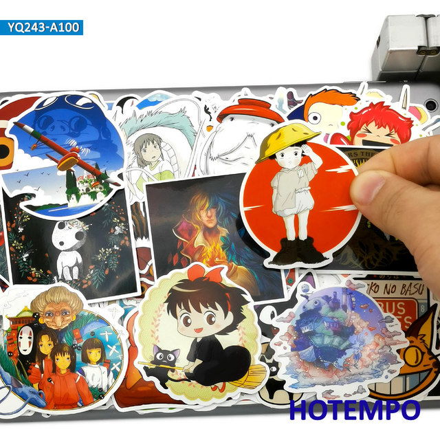 100 sztuk klasyczne anime filmu Hayao Miyazakiego - śmieszne naklejki notatnik telefon laptop skateboard motocykl samochód - wodoodporne - Wianko - 3