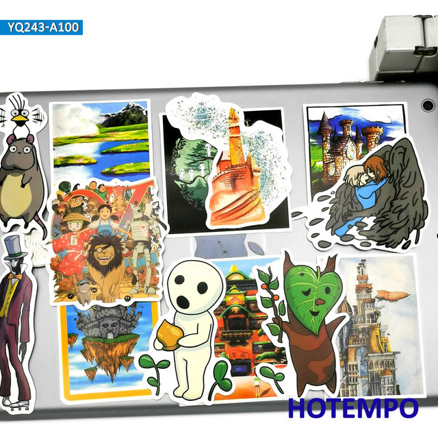 100 sztuk klasyczne anime filmu Hayao Miyazakiego - śmieszne naklejki notatnik telefon laptop skateboard motocykl samochód - wodoodporne - Wianko - 11