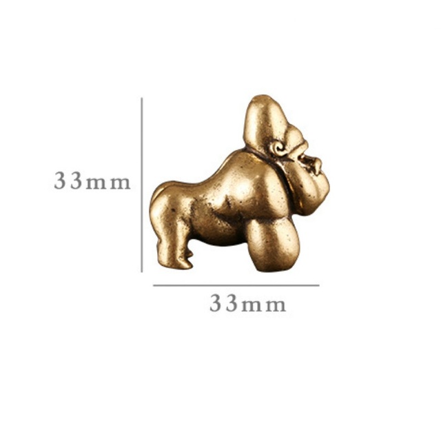 Duża figurka miedziana Gorilla na biurko - ozdoba ze stylową małpą w brązowym kolorze - Wianko - 8