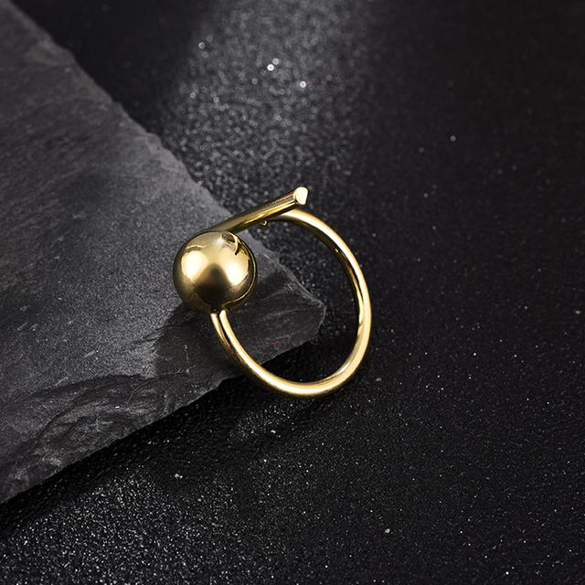 Pierścień otwierający UMODE z galwanizacją w kształcie litery T, złoty kolor - Wianko - 4