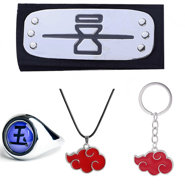 Zestaw Akatsuki Itachi - 4 elementy: opaska, pierścionek, naszyjnik, brelok - zabawki akcji z rysunkiem Anime Naruto - idealne na prezent dla dzieci - Wianko - 10
