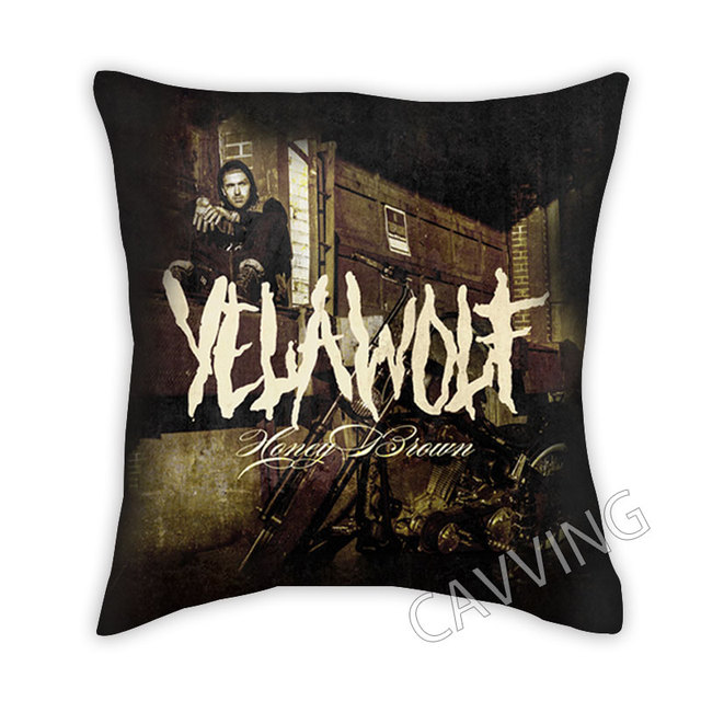 Poduszka dekoracyjna Yelawolf 3D, poliester, kwadratowa, z zamkiem, dla fanów rapera - Wianko - 4