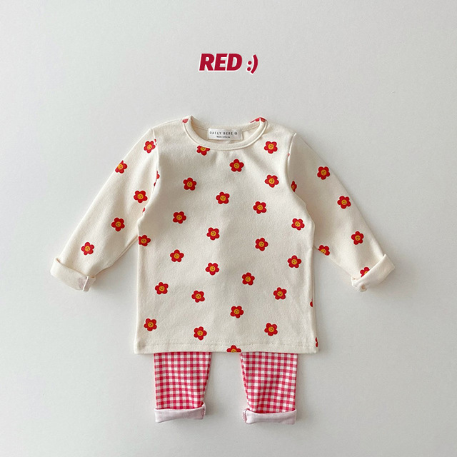 Zestaw odzieży do spania dla niemowląt 0-4 lata: koszula z długim rękawem w kwiatowe wzory + spodnie z siatki - Wianko - 7
