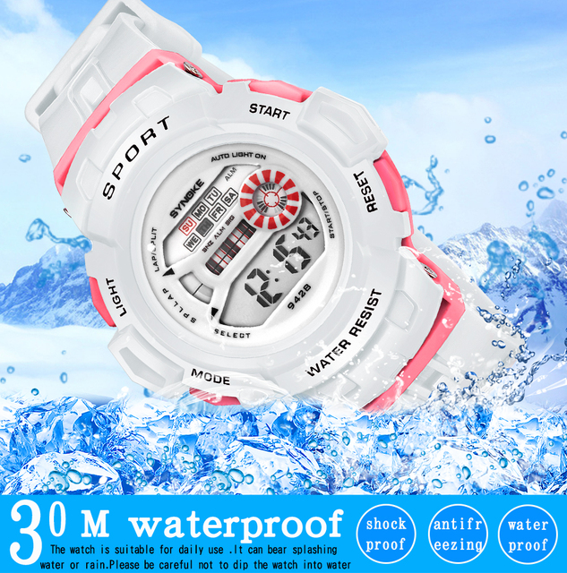 SYNOKE cyfrowy zegarek młodzieżowy LED Luminous 30M wodoodporny, dla studenta - Relogio - Wianko - 12