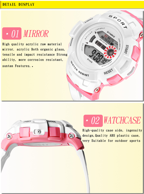 SYNOKE cyfrowy zegarek młodzieżowy LED Luminous 30M wodoodporny, dla studenta - Relogio - Wianko - 8