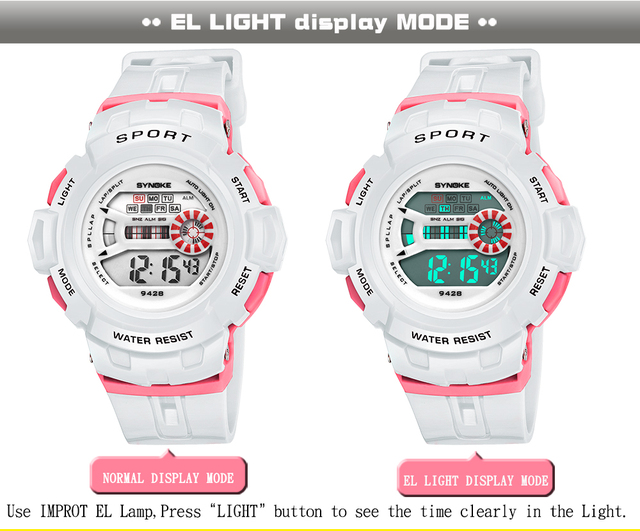SYNOKE cyfrowy zegarek młodzieżowy LED Luminous 30M wodoodporny, dla studenta - Relogio - Wianko - 5