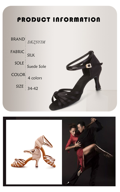 Buty do tańca dla kobiet: Sandały Salsa Tango z wysoką jakością jedwabiu i miękką podeszwą (obcas 5/7cm) - Wianko - 3