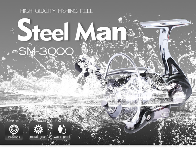 Kołowrotek WPE Steel Man 5.1:1 2000-6000 10 + 1 łożysk kulkowych Deag 8KG uchwyt karpia - spinning - Wianko - 1