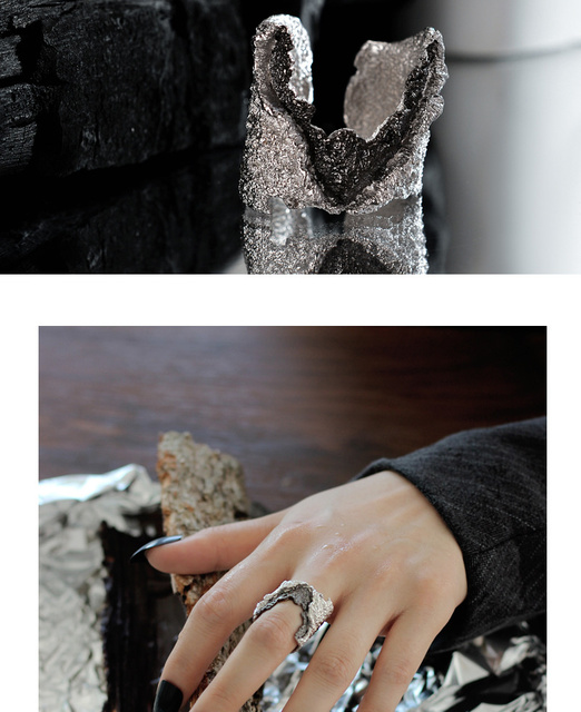 Pierścień 925 Sterling Silver z geometrią, luksusową fakturą i regulacją dla kobiet na ślub 2021 - Wianko - 14