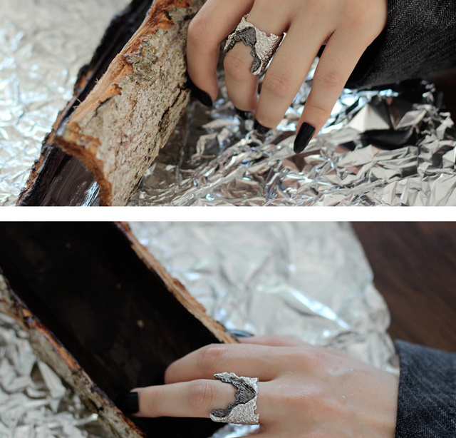 Pierścień 925 Sterling Silver z geometrią, luksusową fakturą i regulacją dla kobiet na ślub 2021 - Wianko - 18