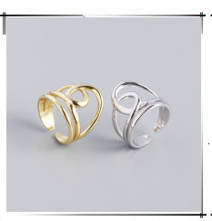 Pierścień 925 Sterling Silver z geometrią, luksusową fakturą i regulacją dla kobiet na ślub 2021 - Wianko - 37