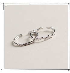 Pierścień 925 Sterling Silver z geometrią, luksusową fakturą i regulacją dla kobiet na ślub 2021 - Wianko - 36