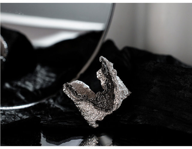 Pierścień 925 Sterling Silver z geometrią, luksusową fakturą i regulacją dla kobiet na ślub 2021 - Wianko - 10
