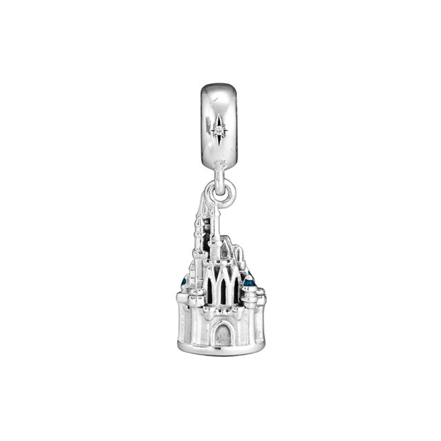 Koraliki świąteczne zamek kopciuszka na srebrnej bransoletce DIY, biżuteria dla kobiet - Wianko - 7