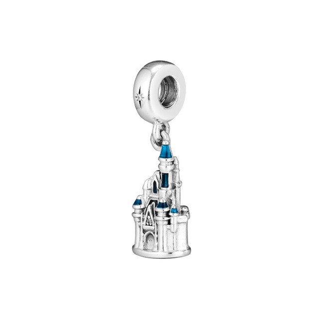 Koraliki świąteczne zamek kopciuszka na srebrnej bransoletce DIY, biżuteria dla kobiet - Wianko - 5