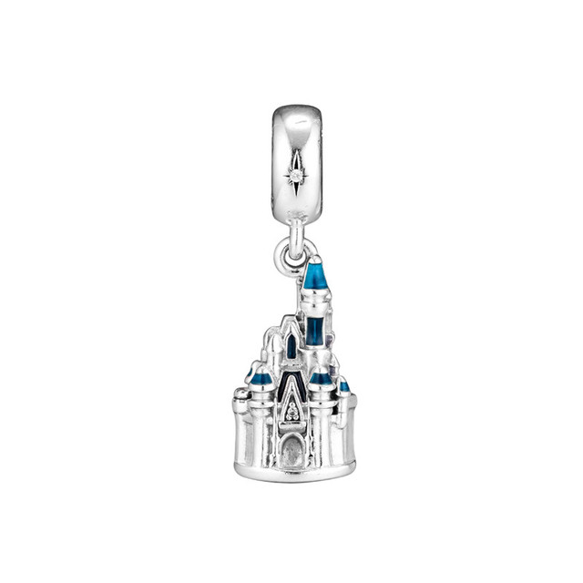 Koraliki świąteczne zamek kopciuszka na srebrnej bransoletce DIY, biżuteria dla kobiet - Wianko - 4