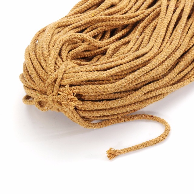 Beżowo-brązowy pleciony sznurek bawełniany 5mm Craft DIY Macrame tkane String - Wianko - 3