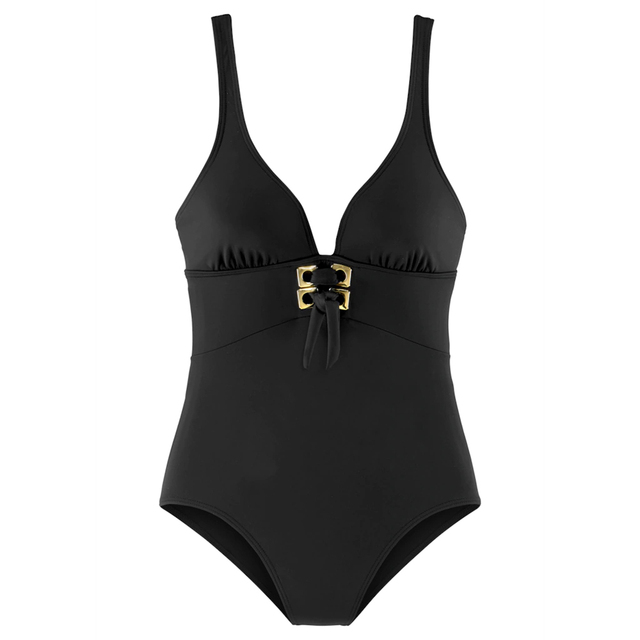 Kostium kąpielowy damski 2022 z wysokim stanem i jednolitym kolorem, model Sexy, czarny, jednoczęściowy, push-up, dostępny w rozmiarze dla kobiet o wysokiej talii - Wianko - 6