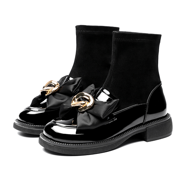 Nowości butów damskich na jesień 2021: Brytyjski styl - Mary Jane, skarpetki, botki - Wianko - 15