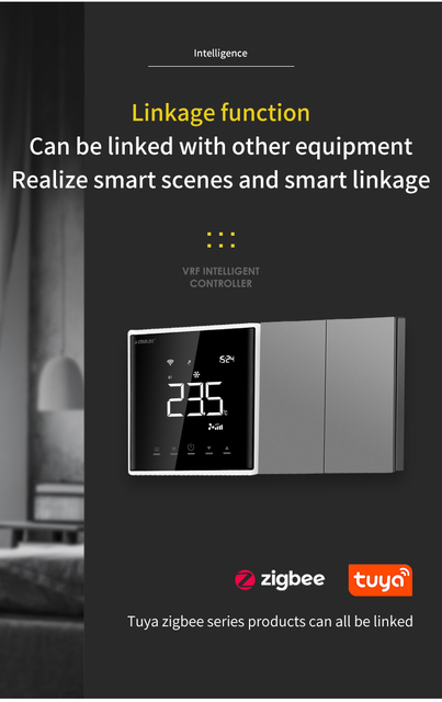 Daikin Tuya zigbee inteligentny termostat do klimatyzatora z obsługą Google Alexa DuerOS i WiFi - Wianko - 6