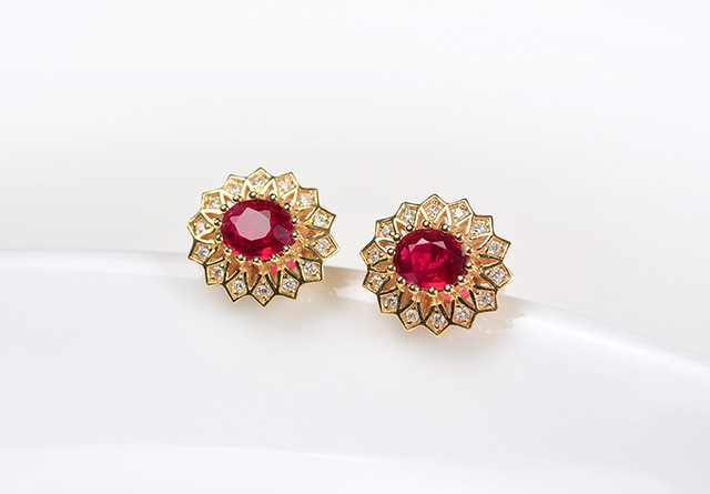 Kolczyki z turmalinowym kamieniem w czerwieni, wykonane z 925 srebra - luksusowa biżuteria dla kobiet - Wianko - 20