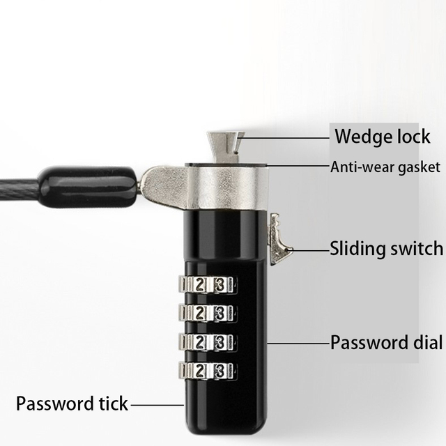 Blokada laptopa Dell Anti-theft 3x5mm - bezpieczny laptop z zamkiem klina - Wianko - 3