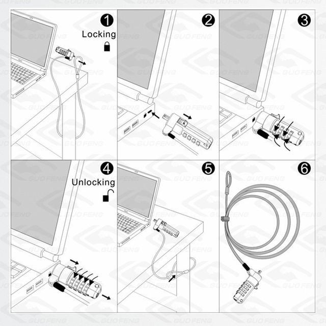 Blokada laptopa Dell Anti-theft 3x5mm - bezpieczny laptop z zamkiem klina - Wianko - 4