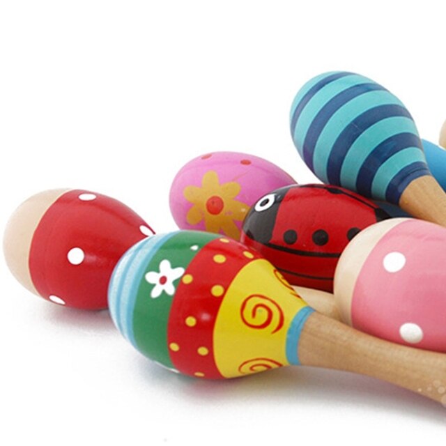 Drewniana grzechotka jajko Shaker dla dzieci - mini, śmieszna zabawka muzyczna - Wianko - 8