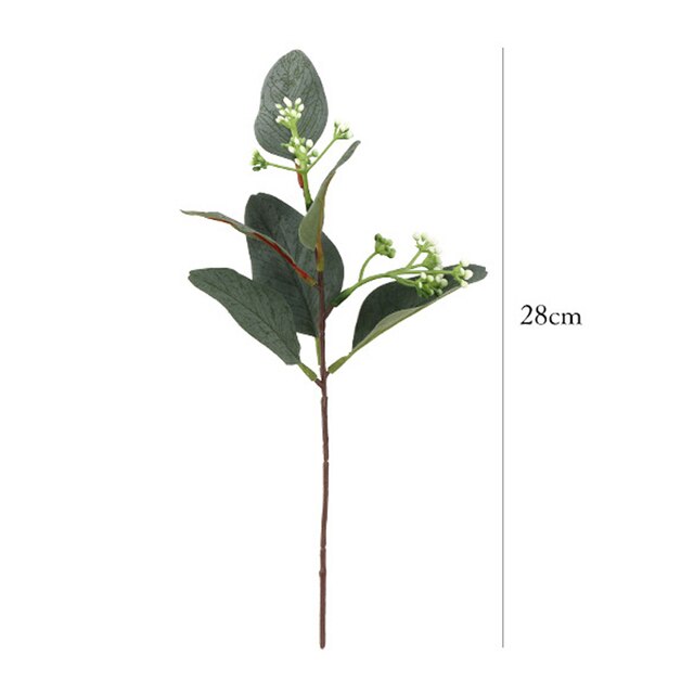Gałęzie eukaliptusa jedwabne Willow 30cm, zielona roślina o liściach, sztuczny bukiet ślubny do ogrodu - Wianko - 2