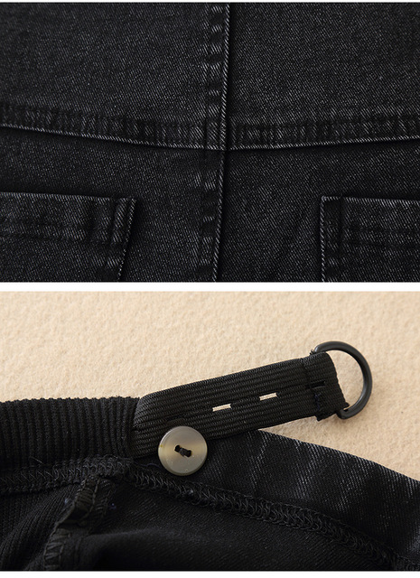 Wysokiej talii jeansy ciążowe ołówkowe dla kobiet w ciąży - moda na wiosnę i jesień - Wianko - 12