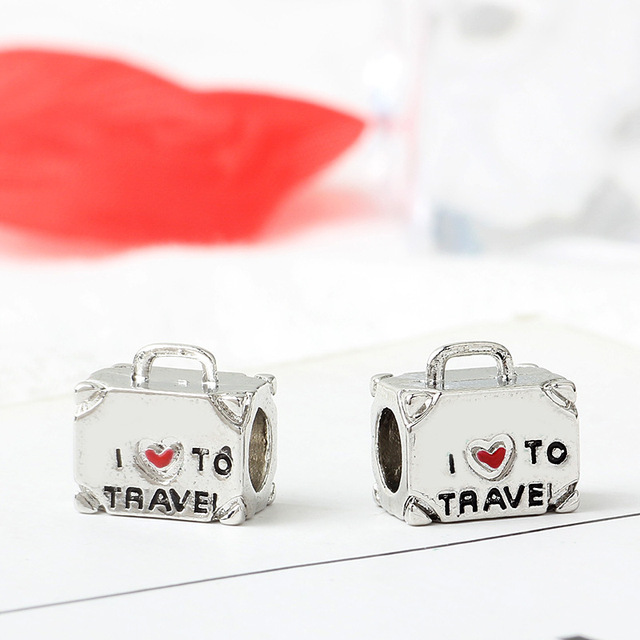 Śliczna walizka z koralikami do tworzenia biżuterii dla bransoletek Pandora Charms – podróżny bagażnik z urokiem DIY Berlpque serce miłość - Wianko - 30