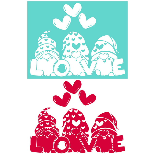 Chzimade Happy Valentine's Day Love - samoprzylepny jedwabny szablon do drukowania na T-Shirt, torbie, dekoracjach domowych DIY - Wianko - 6