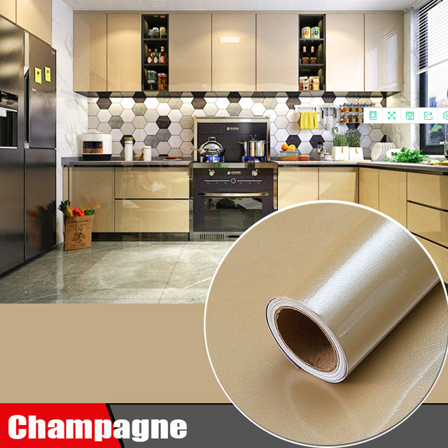 Jednokolorowe samoprzylepne tapety ścienne – wodoodporne naklejki do dekoracji wnętrz, idealne do kuchni i szafek - Wianko - 73