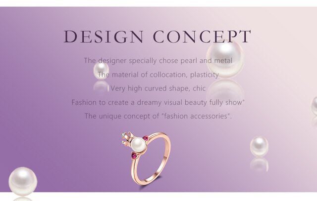 DEELAN Zestaw pierścieni dla kobiet - modna biżuteria z koroną i kryształami czerwonego cyrkonu oraz sztucznymi perłami - Wianko - 2